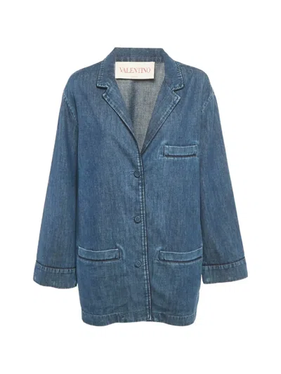 Pre-owned Valentino Chest-pocket Blazer In Blue