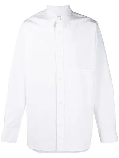 Valentino Chest-pocket Cotton Shirt In White