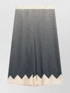 Valentino Chevron High Waist Midi Length Skirt In Gray