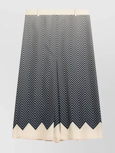 VALENTINO CHEVRON HIGH WAIST MIDI LENGTH SKIRT