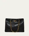 Valentino Garavani  Garavani Laseine Shopping Bag In Nappa Leather With A Chevron Pattern W In Black