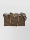 Valentino Garavani Panthea Bag In Tundra-colored Chevron-pattern Nappa In Brown