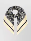 Valentino Chevron Pattern Silk Square Scarf In Neutral