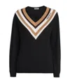 Valentino Chevron Stripe-print Jumper In Black