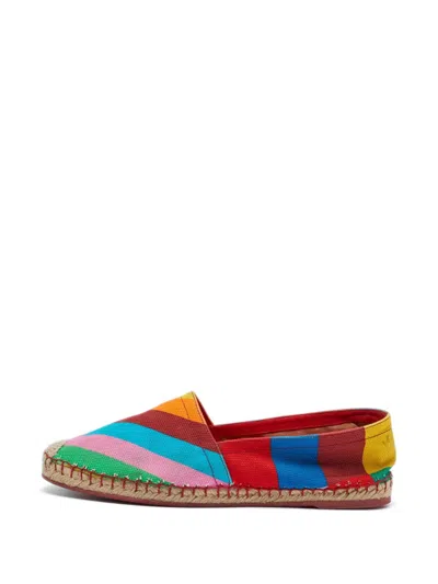 Pre-owned Valentino Garavani Chevron-print Espadrilles In Red