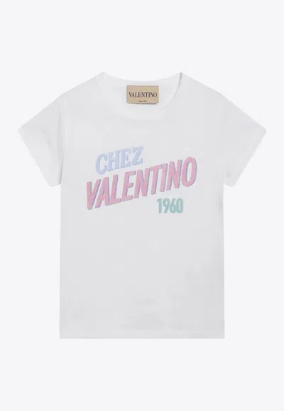Valentino Chez Logo 1960 Print T-shirt In White
