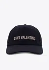 Valentino Cotton Baseball Cap With Embroidery In Black
