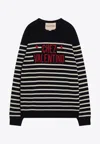 Valentino Garavani Crewneck Sweater With Bold Jacquard Motif In Black