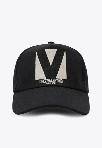 VALENTINO GARAVANI CHEZ LOGO PRINT BASEBALL CAP