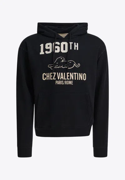 VALENTINO CHEZ LOGO PRINT DRAWSTRING HOODIE
