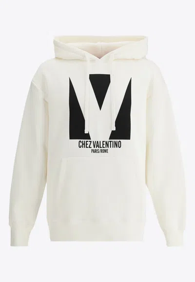 VALENTINO CHEZ LOGO PRINT DRAWSTRING HOODIE