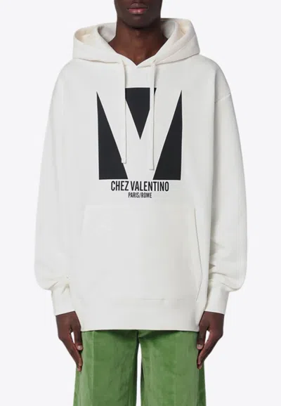 VALENTINO CHEZ LOGO PRINT HOODED SWEATSHIRT