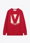 Valentino Chez Logo Print Sweatshirt In Red