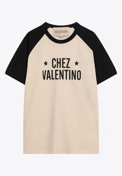 VALENTINO CHEZ LOGO PRINT T-SHIRT