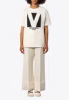 Valentino Crewneck Graphic Print Ribbed Short-sleeve Cotton Jersey
