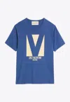 Valentino Chez Logo Print T-shirt In Blue