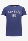 Valentino Panther Graphic Print Crew Neck T-shirt In Blue