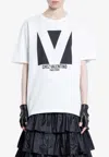 Valentino Crewneck Graphic Print Ribbed Short-sleeve Cotton Jersey In Ivory