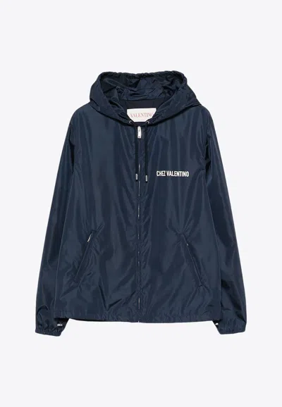 VALENTINO CHEZ LOGO PRINT WINDBREAKER JACKET