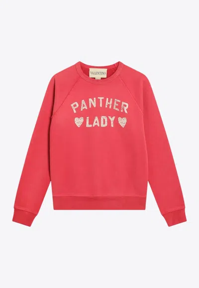 Valentino Chez Logo Vintage-effect Sweatshirt In Pink