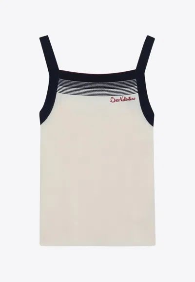 VALENTINO CHEZ LOGO WOOL TANK TOP