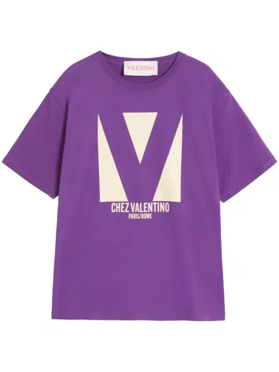 Valentino Chez-print T-shirt In Purple