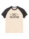 Valentino Sleeve Contrast Graphic Print Crew Neck In Neutrals