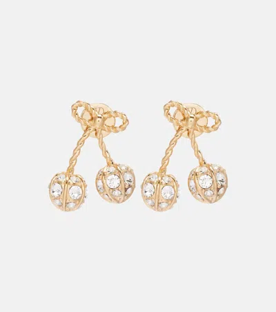 Valentino Garavani Chez Swarovski-embellished Earrings In Gold