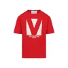 Valentino Crewneck Graphic Print T-shirt Logo In Red