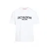 Valentino Cotton Crew Neck T-shirt With Graphic Print In White
