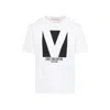 Valentino Mens Avorio Logo-print Crew-neck Cotton-jersey T-shirt In White