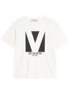 Valentino Crewneck T-shirt With Frontal Logo Print In White