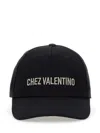Valentino Cotton Baseball Cap With Embroidery In Black