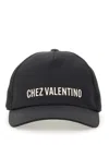 Valentino Cotton Baseball Cap With Embroidery In Black