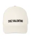 Valentino Garavani Ivory Cotton Baseball Cap With Adjustable Embroidered Logo In Avorio/nero