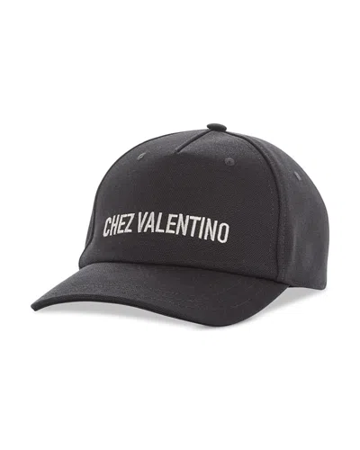 Valentino Garavani Logo Baseball Cap In Black
