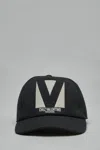 Valentino Cotton Baseball Cap With Embroidery And Curved Brim In Black