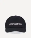 Valentino Cotton Baseball Cap With Embroidery In Black