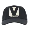 Valentino Garavani Black Baseball Cap With Butter Logo In Adjustable Cotton Women In Black