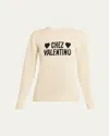 Valentino Chez  Beaded Wool Sweater In Neutral