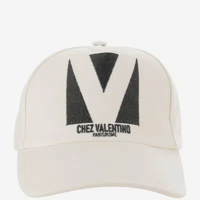 Valentino Garavani Ivory Cotton Baseball Cap In Neutral