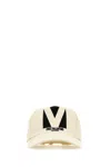 Valentino Ivory Cotton Baseball Cap In White