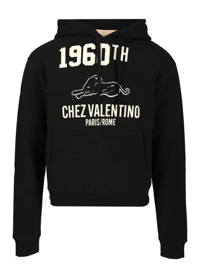 Valentino Garavani Hoodie With Logo Print In Black