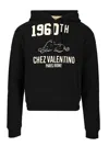 Valentino Garavani Graphic-print Drawstring Hoodie With Vintage Text In Black