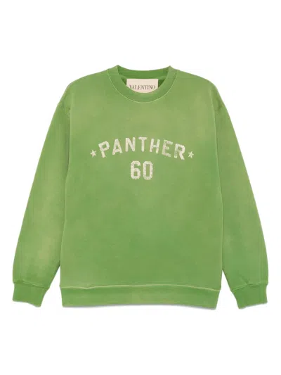 Valentino Cotton S Graphic Print Sweater In Green