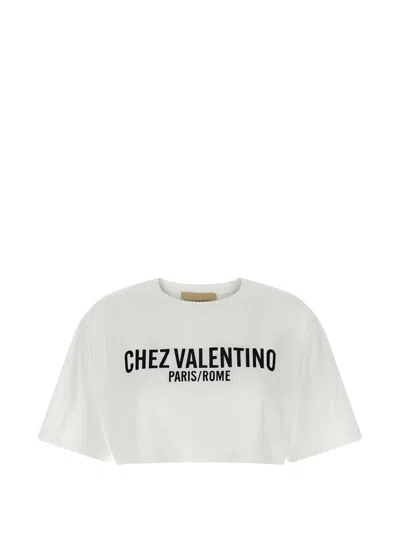 Valentino Chez  Cotton T-shirt In White