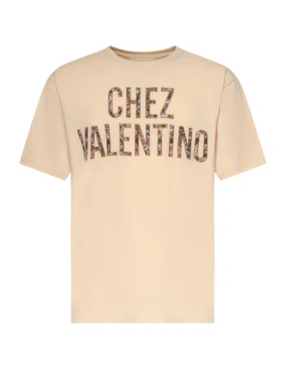 Valentino Chez  Cotton T-shirt In Neutral