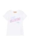 Valentino Womens Bianco Text-print Round-neck Cotton T-shirt In White