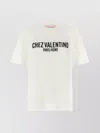 Valentino Cotton Slogan Print Drop Shoulder T-shirt