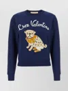Valentino 'chez ' Crew Neck Sweatshirt In Blue